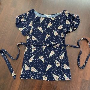 Odille Navy and Pink Patterned Top